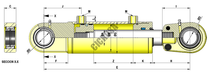 Cilindro hidráulico estándar Serie 700 - Mantenimiento industrial - Cilindro  hidráulico estándar